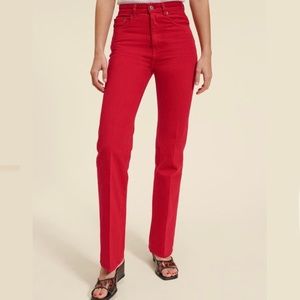 Vintage 1990’s U.S.A. made Wrangler red high-waisted jeans. ❤️